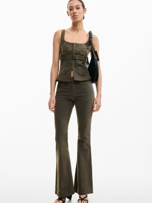 DŁUGIE SPODNIE Z ROZSZERZANYMI NOGAWKAMI Desigual