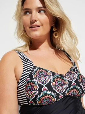 Długie tankini (2 części) z figami bikini highwaist bonprix