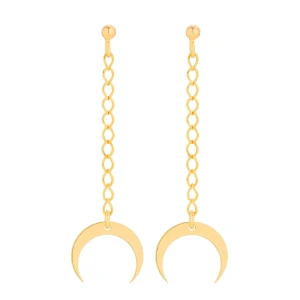Długie złote kolczyki z księżycem SOTHO