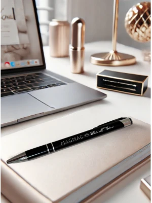 Długopis metalowy z napisem BE THE BEST - czarny  magmac 