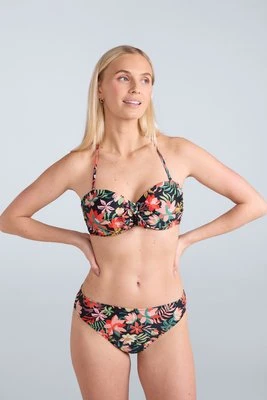 Docks damski top od bikini z nadrukiem i wiązaniem z przodu - Green Animal
