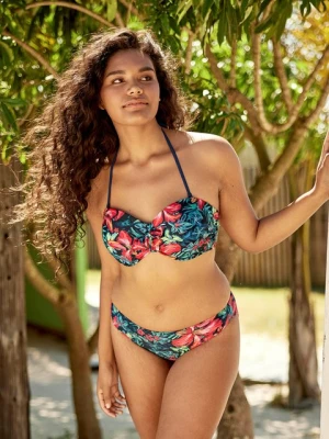Docks damski top od bikini z nadrukiem i wiązaniem z przodu Animal