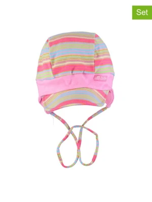 Döll Czapki (2 szt.) w kolorze jasnoróżowym ze wzorem rozmiar: 39