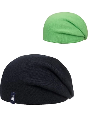 Döll Dwustronna czapka beanie w kolorze granatowo-zielonym rozmiar: 55 cm