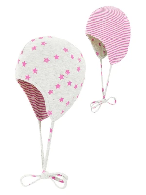 Döll Dwustronna czapka w kolorze biało-jasnoróżowym rozmiar: 45 cm