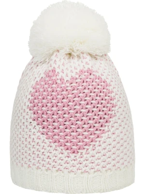 Döll Dzianinowa czapka w kolorze biało-jasnoróżowym rozmiar: 49 cm