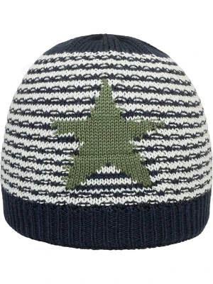 Döll Dzianinowa czapka w kolorze granatowo-białym rozmiar: 53 cm