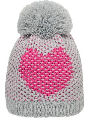 Döll Dzianinowa czapka w kolorze szaro-różowym rozmiar: 55 cm