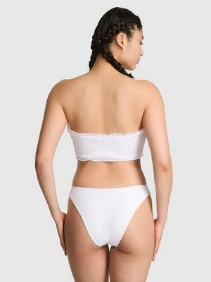 PINK Dół od bikini Golden Hour Cheeky z prążkowanej dzianiny Victoria's Secret Biały