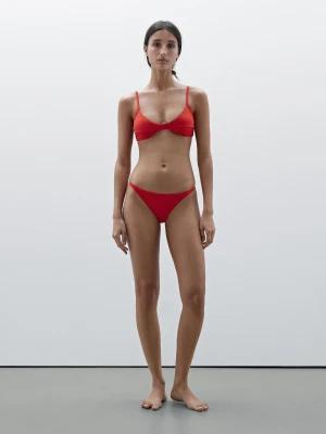 Dół Od Bikini Na Cienkich Paseczkach - Czerwony - - Massimo Dutti - Kobieta