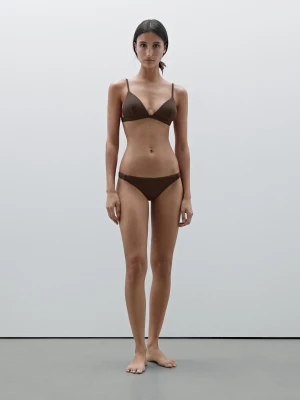 Dół Od Bikini Z Fakturą - Brązowy - - Massimo Dutti - Kobieta