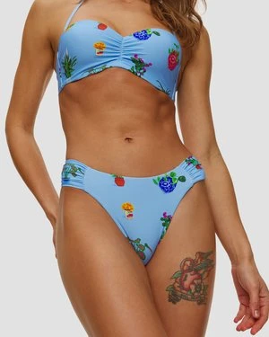 Dół Od Stroju Kąpielowego Damski Seafolly High Leg Ruched Side Pant niebieski