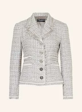 Dolce & Gabbana Blezer Bouclé Z Błyszczącą Przędzą grau