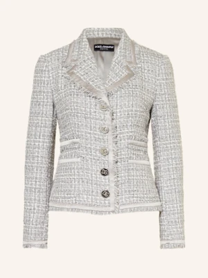 Dolce & Gabbana Blezer Bouclé Z Błyszczącą Przędzą grau