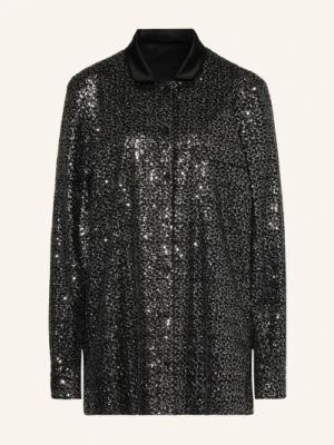 Dolce & Gabbana Bluzka Satynowa Z Cekinami schwarz