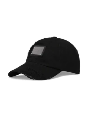 Dolce & Gabbana, Czarna czapka z daszkiem z logo Black, male,