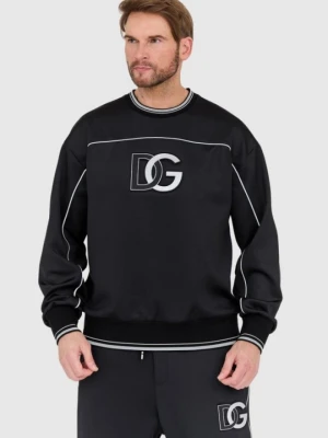 DOLCE & GABBANA Czarna męska bluza z dużym logo, Rozmiar 54 Dolce and Gabbana