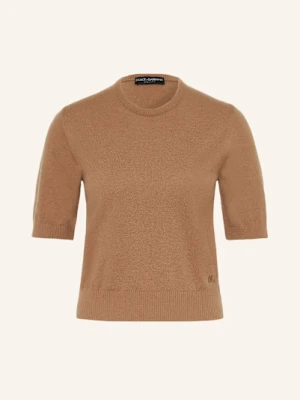 Dolce & Gabbana Dzianinowa Koszulka Z Kaszmiru braun