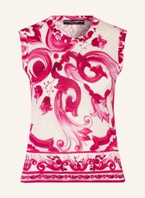 Dolce & Gabbana Dzianinowy Top Z Jedwabiu pink