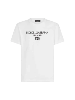 Dolce & Gabbana, Folklorowa Koszulka White, male,