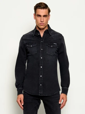 Dolce & Gabbana Jeansowa koszula | Slim Fit czarny