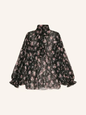 Dolce & Gabbana Jedwabna Bluzka Z Kokardą schwarz