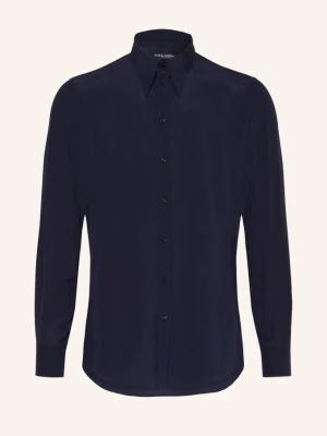 Dolce & Gabbana Jedwabna Koszula O Kroju Regular Fit blau GRANATOWY