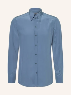 Dolce & Gabbana Jedwabna Koszula Slim Fit blau