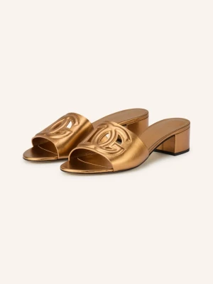 Dolce & Gabbana Klapki Z Wycięciami gold