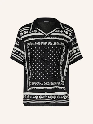 Dolce & Gabbana Koszula Z Klapami Regular Fit Z Mieszanki Materiałów, Z Dodatkiem Jedwabiu schwarz