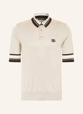 Dolce & Gabbana Koszulka Polo Z Dzianiny Z Jedwabiu beige