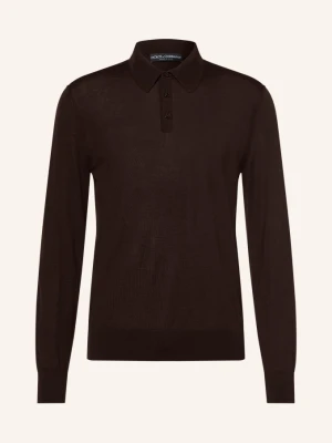 Dolce & Gabbana Koszulka Polo Z Dzianiny Z Kaszmiru braun CIEMNOBRĄZOWY