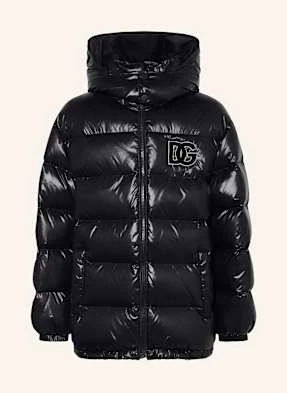 Dolce & Gabbana Kurtka Puchowa Z Odpinanym Kapturem schwarz