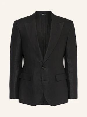 Dolce & Gabbana Lniana Marynarka Extra Slim Fit schwarz
