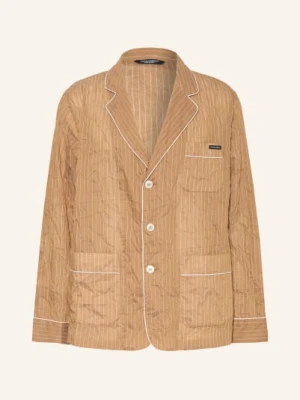 Dolce & Gabbana Marynarka O Kroju Regular Fit Z Lnu beige