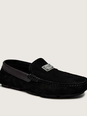 Dolce & Gabbana Mokasyny | zamsz czarny
