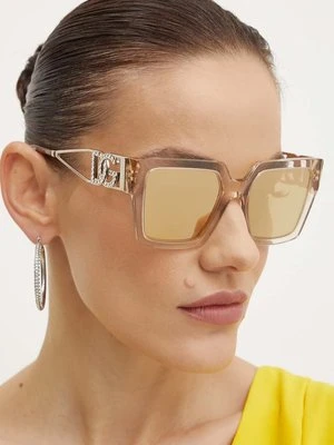 Dolce & Gabbana okulary przeciwsłoneczne damskie kolor beżowy 0DG4446B