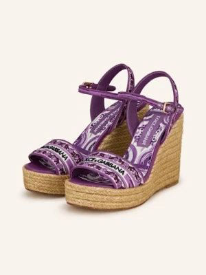 Dolce & Gabbana Sandały Na Platformie Ricamo lila