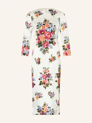 Dolce & Gabbana Satyna Sukienka Z Rękawem 3/4 weiss