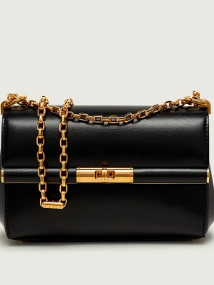 Dolce & Gabbana Skórzana torebka na ramię Marlene czarny