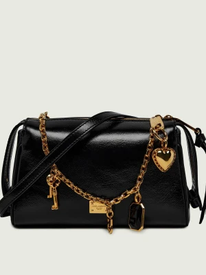 Dolce & Gabbana Skórzana torebka na ramię Vittoria czarny