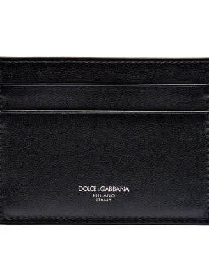 Dolce & Gabbana Skórzane etui na karty czarny