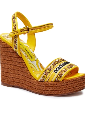Dolce & Gabbana Skórzane koturny żółty