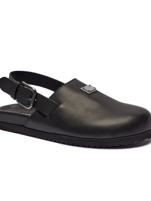 Dolce & Gabbana Skórzane mule czarny