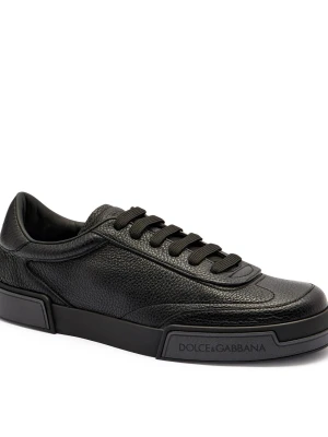 Dolce & Gabbana Skórzane sneakersy czarny