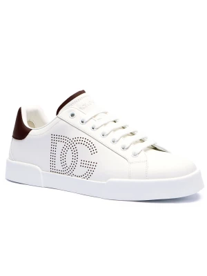 Dolce & Gabbana Skórzane sneakersy biały
