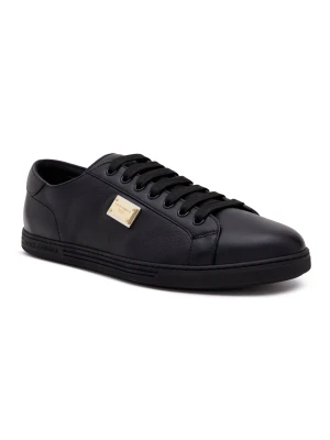 Dolce & Gabbana Skórzane sneakersy czarny