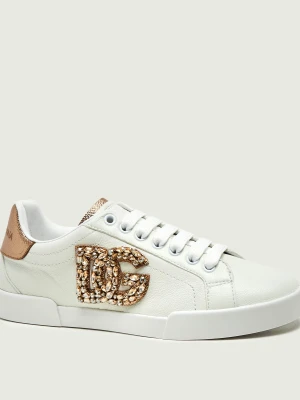 Dolce & Gabbana Skórzane sneakersy biały