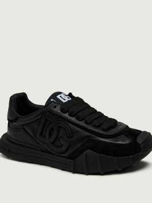 Dolce & Gabbana Skórzane sneakersy czarny