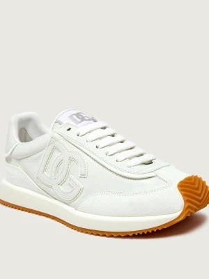 Dolce & Gabbana Skórzane sneakersy DG CUSHION | zamsz biały